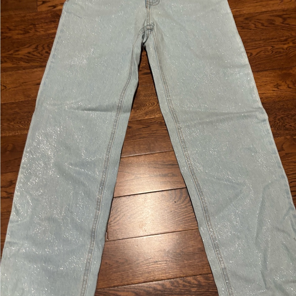 Wild Fable Shimmering Light Blue Straight Leg Jeans